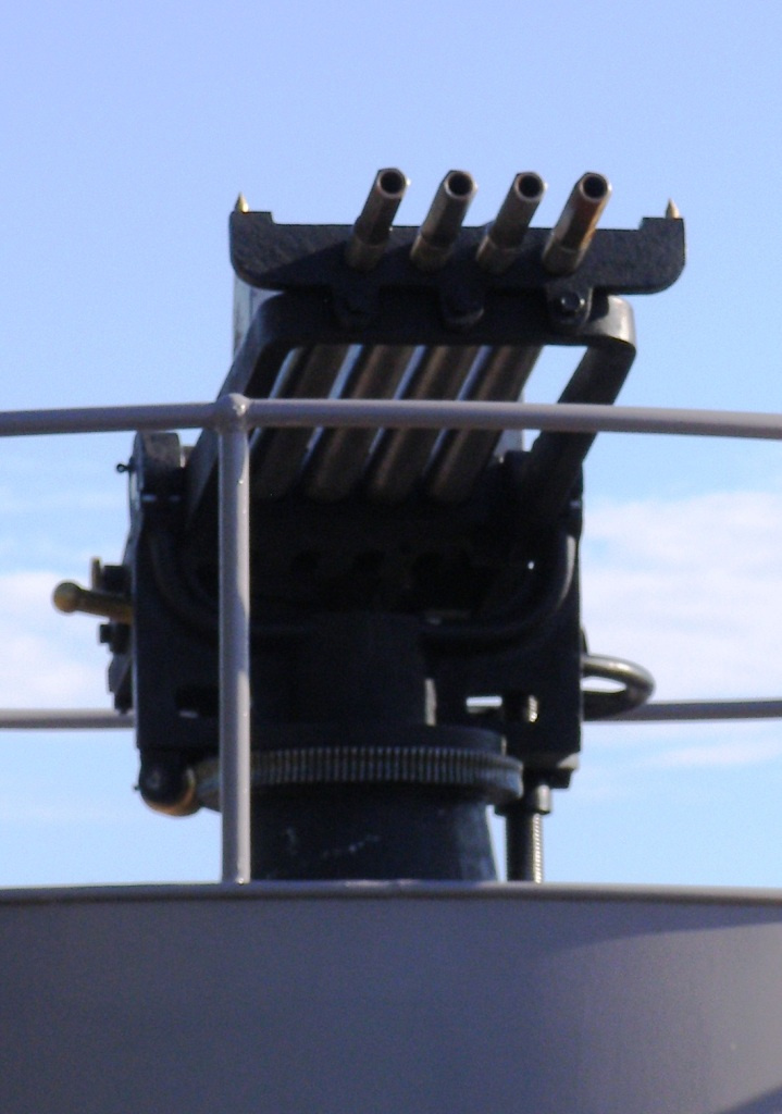 A Nordenfelt szórólöveg szemből - A Leitha/Lajta monitor fegyver