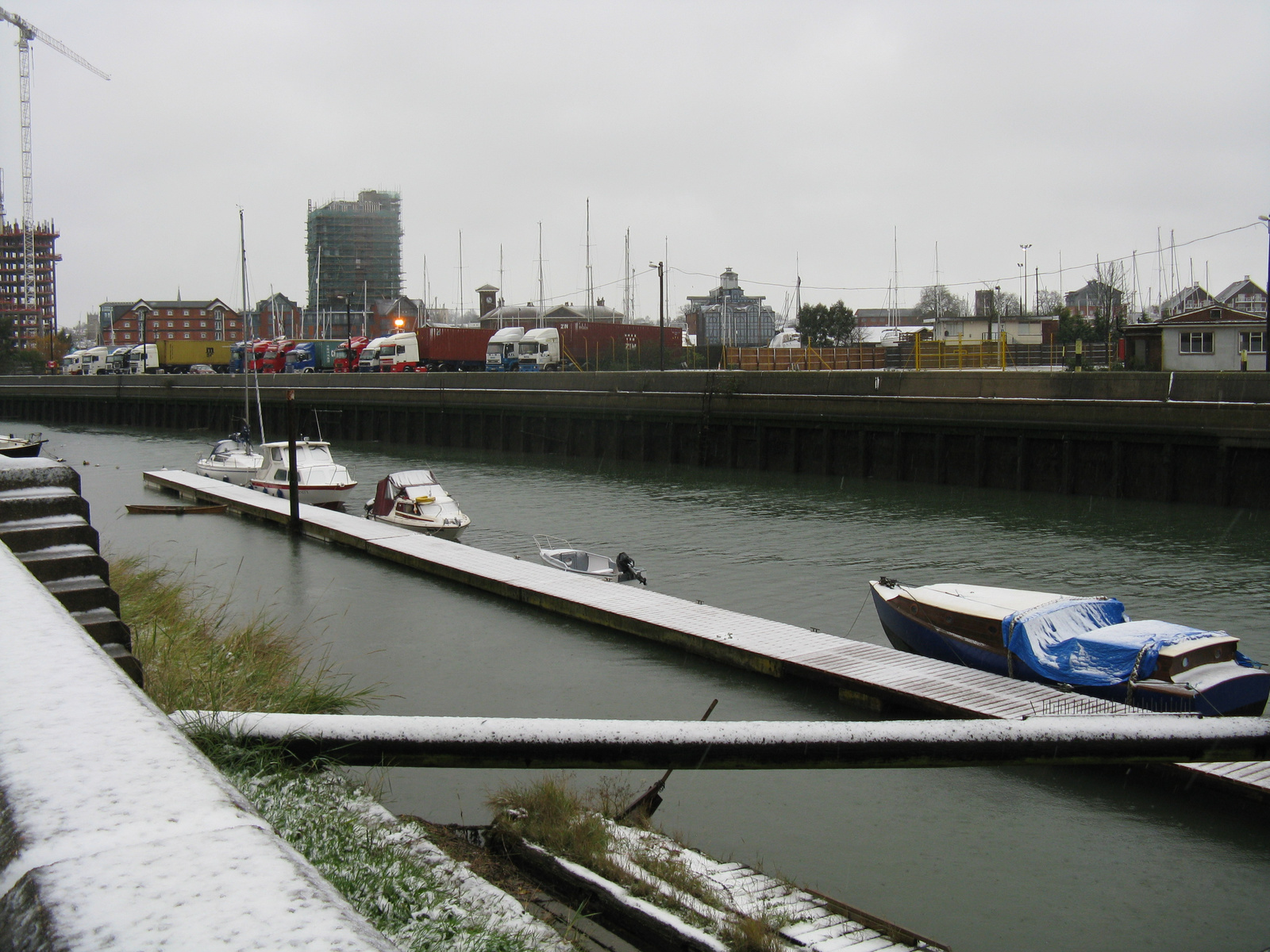 Snow covered boats