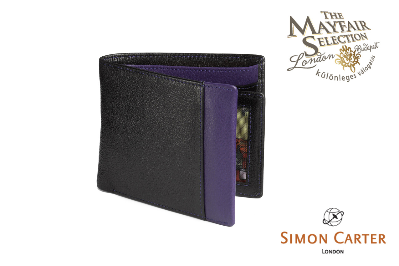Purple colour strip jeans travel wallet logo