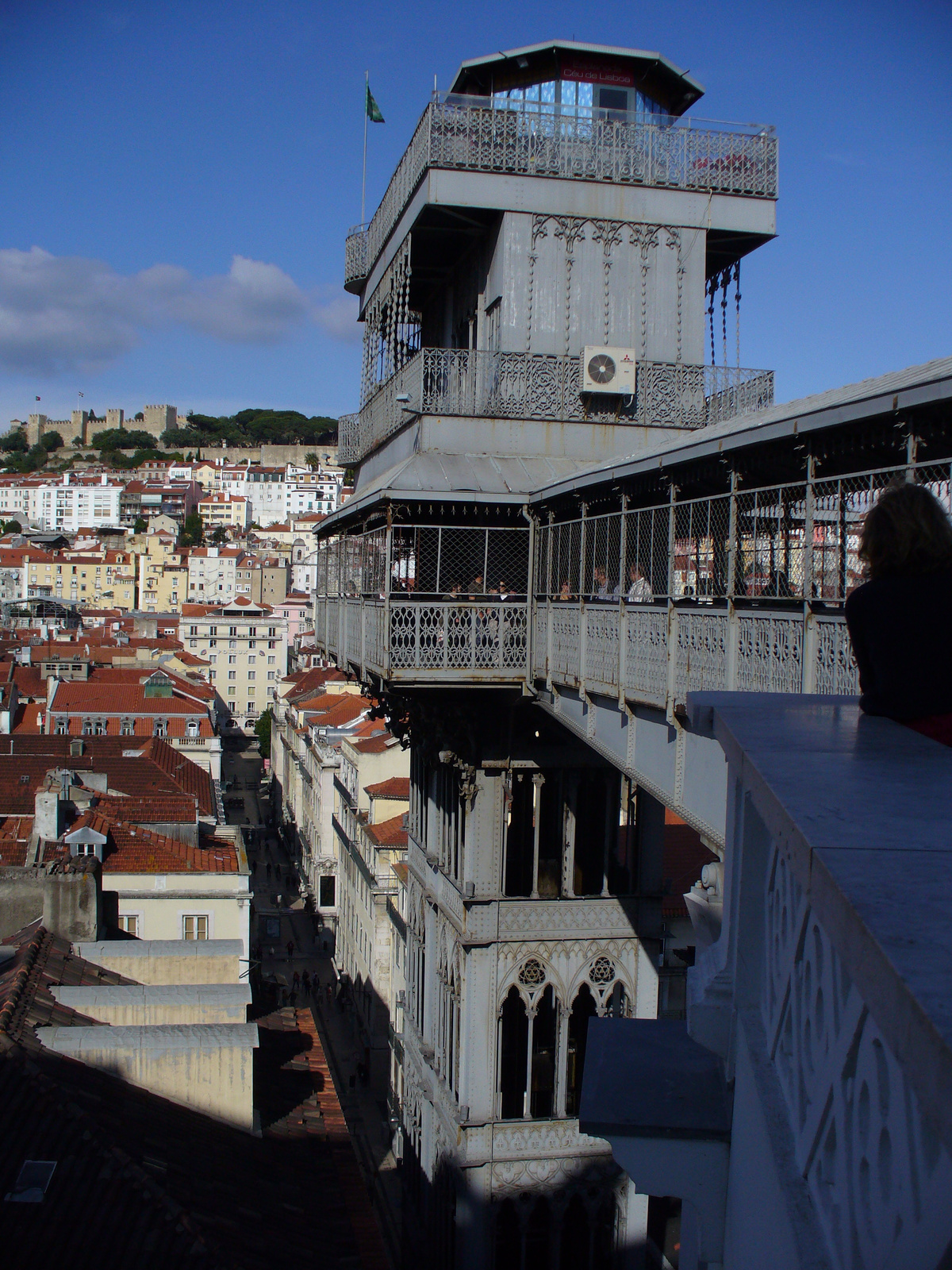 Bairro Alto - a Santa Justa felvonó, amelyet Eiffel-ék terveztek