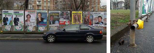 Politikai plakáthely Olaszországban