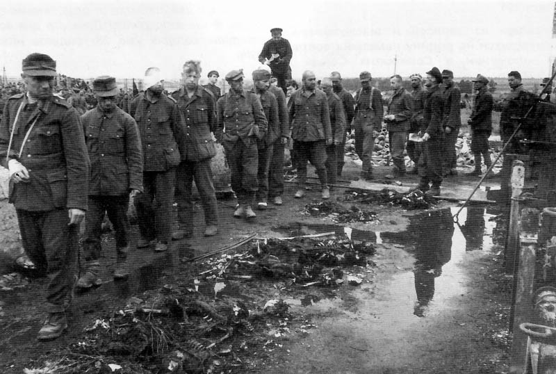 lublin 1944 Német hadifoglyokkal nézetik meg a megmaradt tetemek