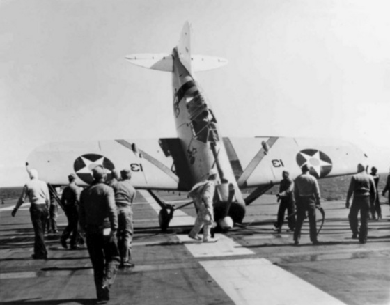 F2A Thach accident USS Saratoga (CV-3) 1940