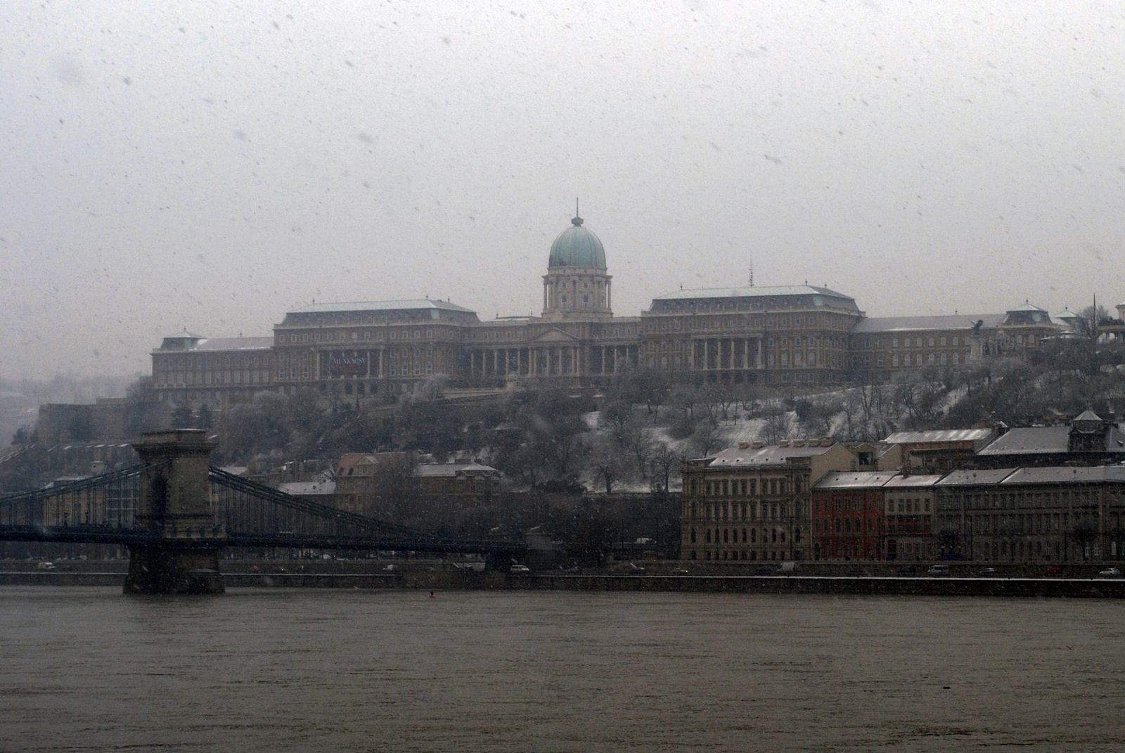 Buda Castle and snow