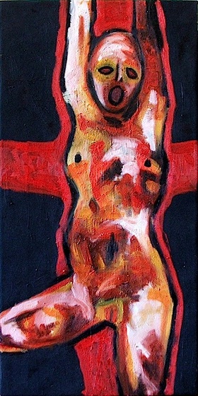 73 MADONNA 10, olaj, vászon,80x40cm, 2006