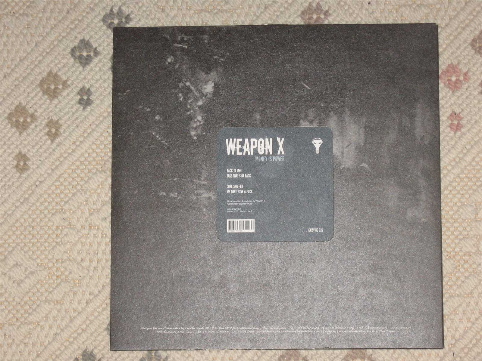 (ENZYME026) Weapon X - Money Is Power (back)