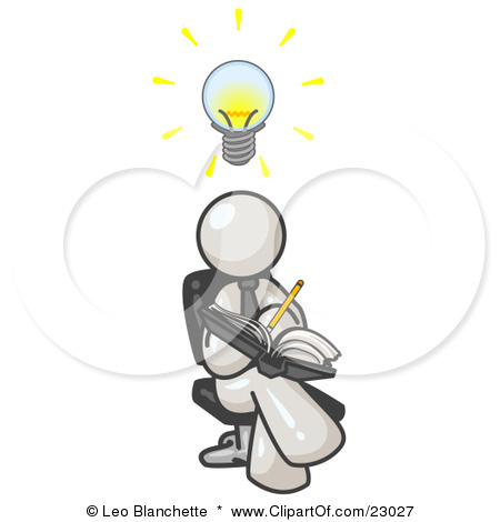 23027-Clipart-Illustration-Of-A-Smart-White-Man-Seated-With-His-