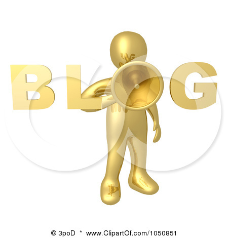 1050851-Royalty-Free-RF-Clip-Art-Illustration-Of-A-3d-Gold-Blog-