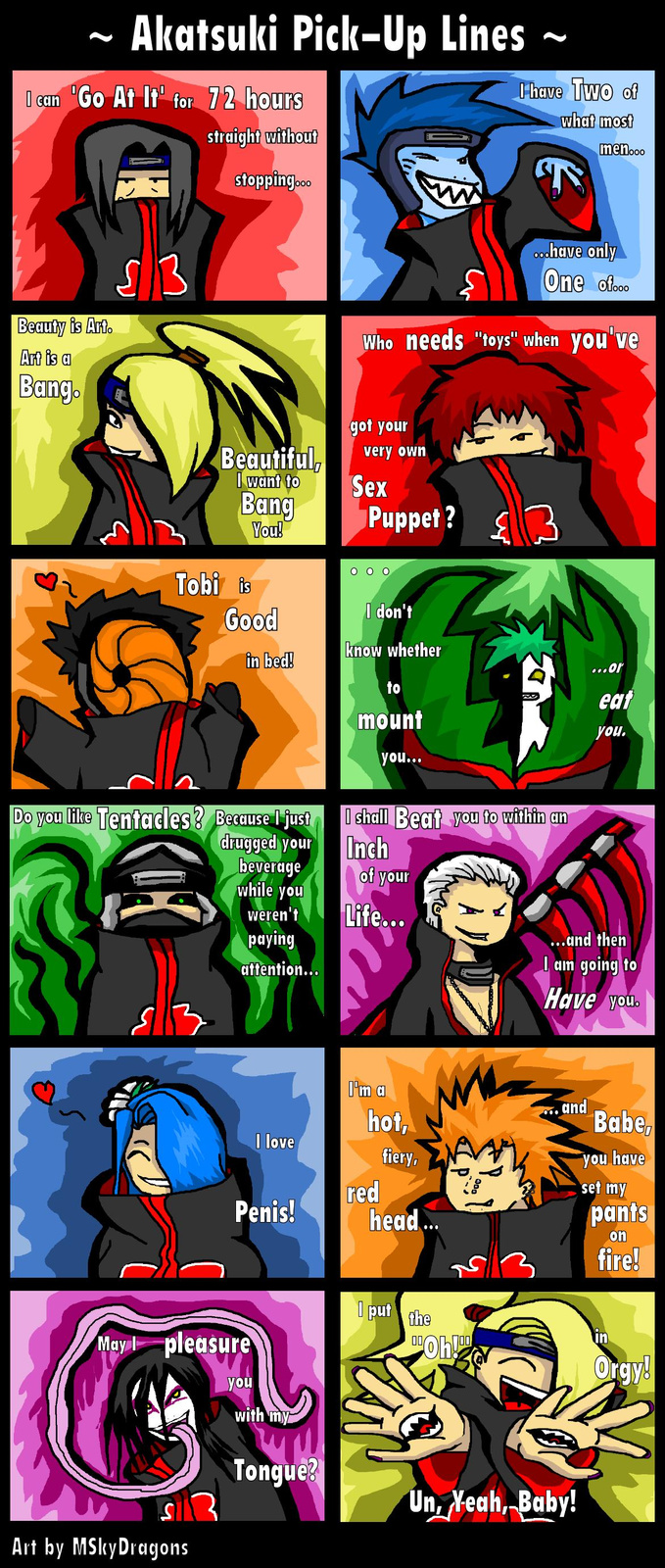 Complete Akatsuki PickUp Lines by MSkyDragons