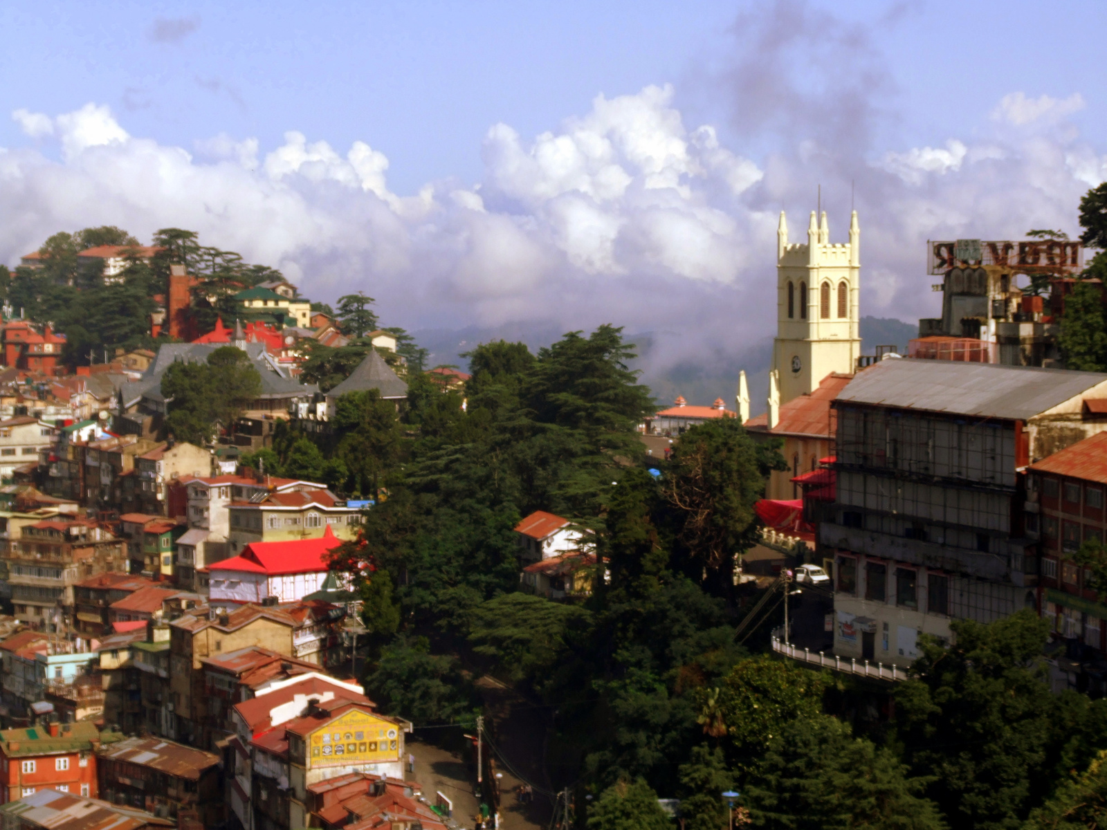 Shimla kilátás a Christ church-re