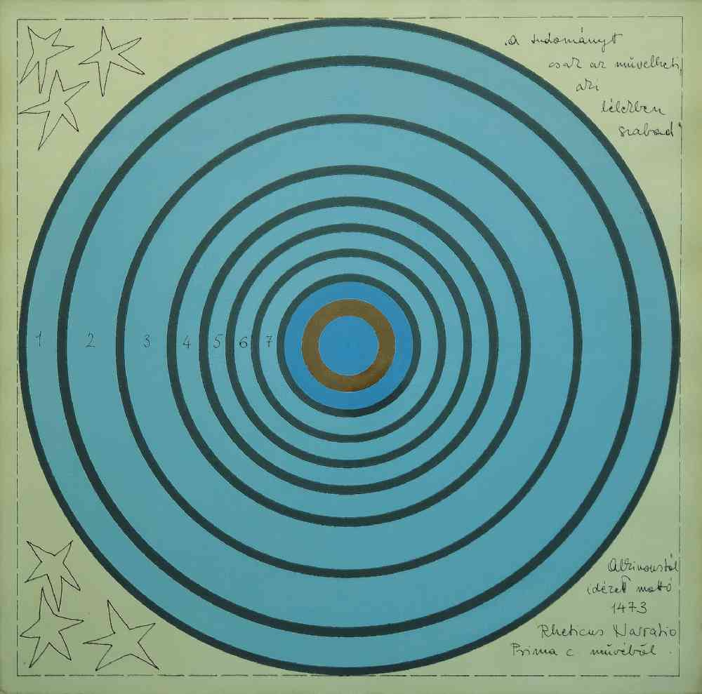 376 - Nádler István - Kopernikusz emlékére I, 1973. 45x45cm - Sz