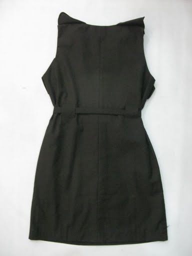 90716A-31 PRADA BLACK COTTON&WOOL DRESS SIZE 2 4 6(BACK) PRICE U