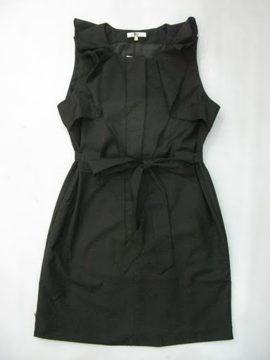 90716A-31 PRADA BLACK COTTON&WOOL DRESS SIZE 2 4 6 PRICE USD 45[