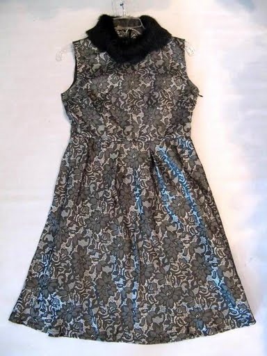 90720B-2 PRADA GREY SILK&POLYESTER DRESS SIZE 2 4 6 PRICE USD 49