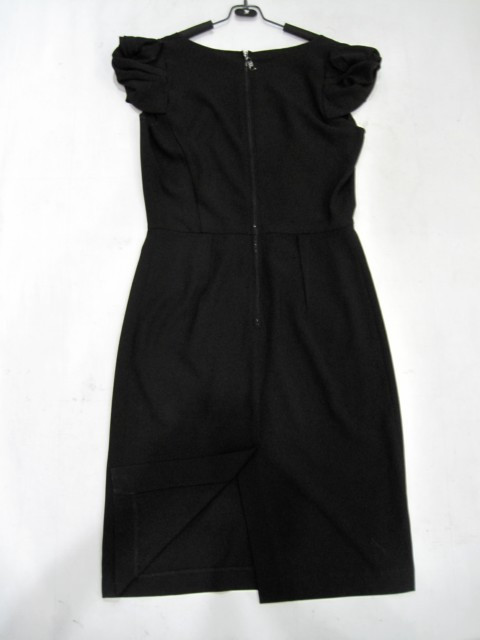 90924B-44 PRADA BLACK COTTON DRESS SIZE 2 4 6 (BACK) PRICE USD49