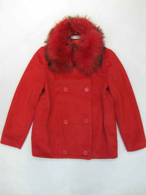 91014A-27A  PRADA RED WOOL COAT SIZE 2 4 6 PRICE USD51