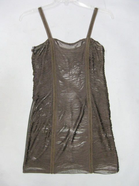 91015A-26  CHANEL COFFEE COTTON&TERYLENE DRESS SIZE 2 4 6 PRICE 