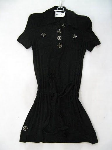 90716C-11A DKNY BLACK COTTON JERSEY DRESS SIZE 2 4 6 PRICE USD 4