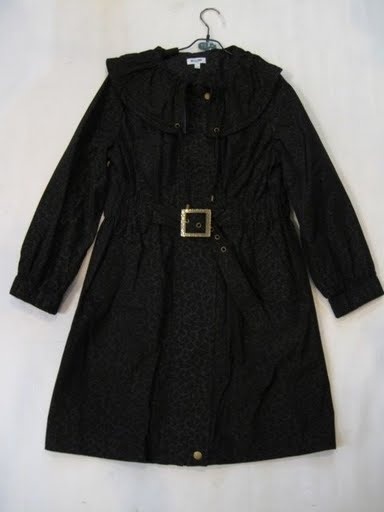 90805A-26B MOSCHINO BLACK POLYESTER DUSTCOAT SIZE 2 4 6 PRICE US