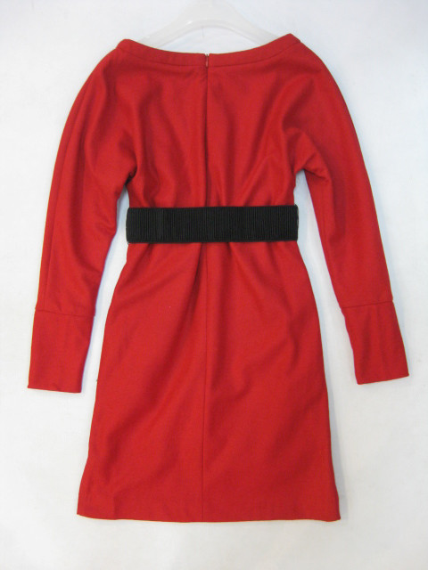 91021A-31 MOSCHINO RED WOOL DRESS SIZE 2 4 6  .PRICE USD48