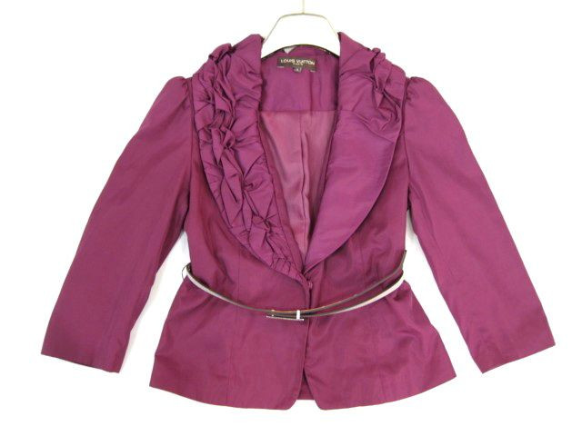 90802A-22   LV AUBERGINE COTTON COAT SIZE 2 4 6  PRICE USD 39[1]