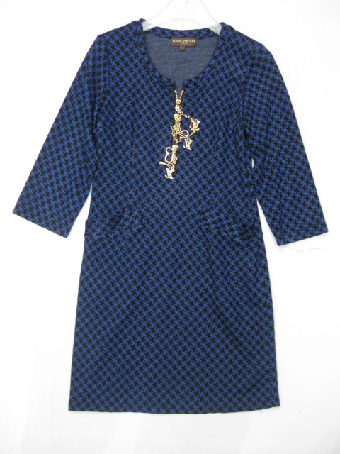 91010A-04B   LV BLUE WOOLLEN KNITWEAR DRESS SIZE 2 4 6 PRICE USD