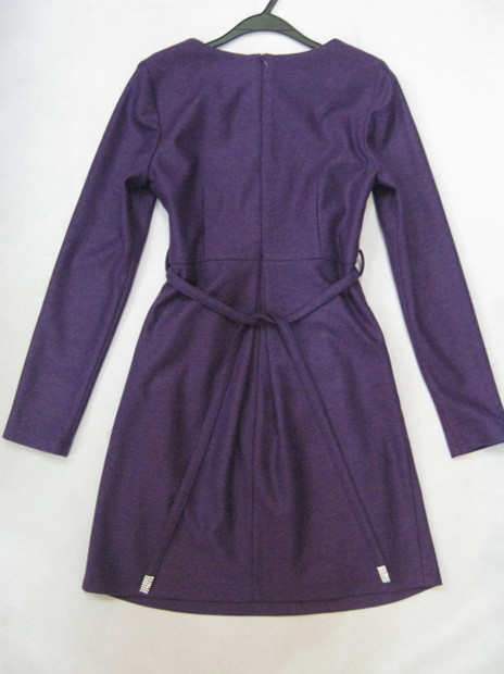 91014A-13  ANNA SUI PURPLE WOOL KNITWEAR DRESS SIZE 2 4 6(BACK) 