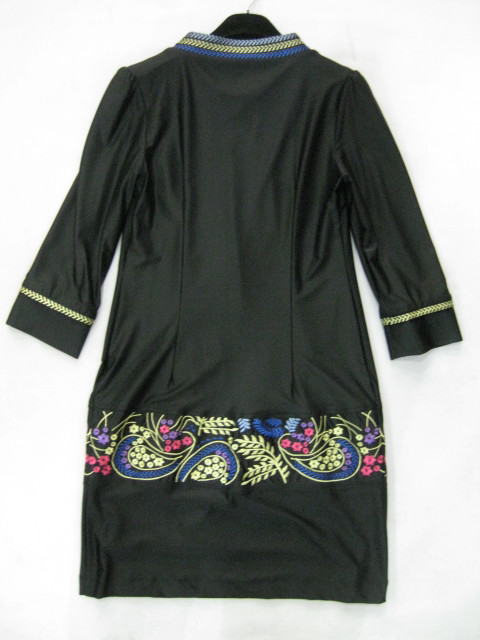 91017A-30  ANNA SUI BLACK COTTON JERSEY DRESS SIZE 2 4 6 (BACK) 