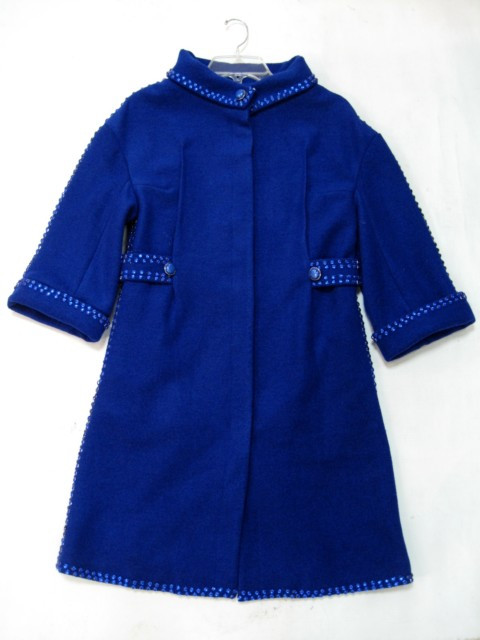 90924B-24G KENZO BLUE WOOL COAT SIZE 2 4 6 PRICE USD58