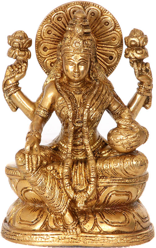 four armed goddess lakshmi with wealth pot rq08